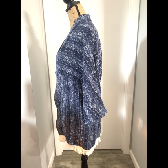 Michael Kors Blue Print Fringe Jacket - Picture 8 of 8